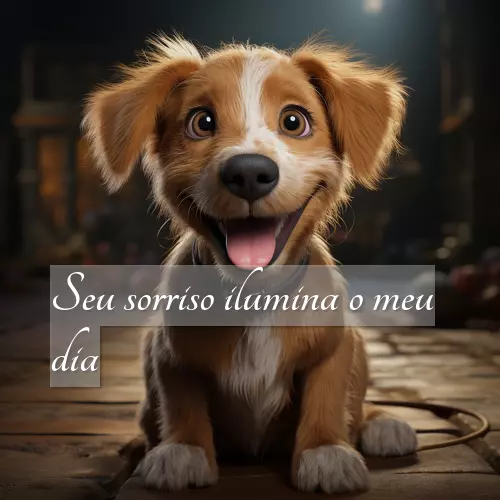 Um cachorrinho sorri alegremente - Seu sorriso ilumina o meu dia